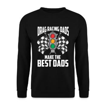 Drag racing mechanic father dragster racing driver - Unisex Sweatshirt - black - Front - Alina (178cm) & Michal (187cm)