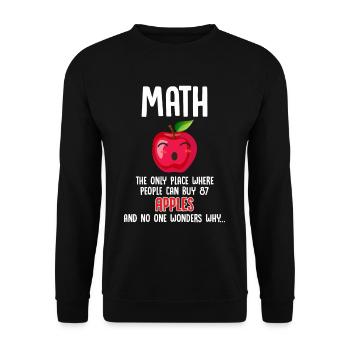 Math humour apple calcul mathématicien drôle - Sweat-shirt Unisexe - noir - Devant - Alina (178cm) & Michal (187cm)