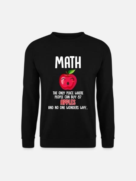 Matematik humor æble beregning matematiker sjov - Unisex sweater - sort