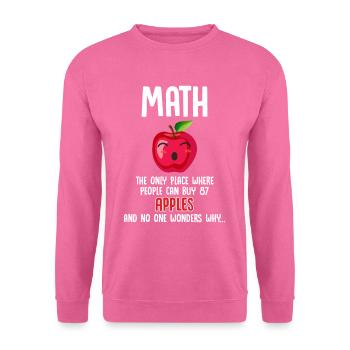 Mathe Humor Apfel Berechnung Mathematiker lustig - Unisex Pullover - Pink - Vorne