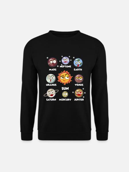 Solar system galaxy space planet - Unisex Sweatshirt - black