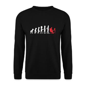Gamer Evolution Gaming Nerd Zocker Computer - Unisex Pullover - Schwarz - Vorne - Alina (178cm) & Michal (187cm)