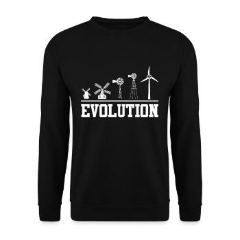 Évolution éolienne environnement énergétique énergie éolienne - Sweat-shirt Unisexe - noir - Devant - Alina (178cm) & Michal (187cm)