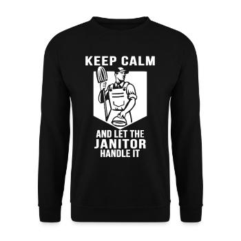 Cleaning specialist cleaner janitor - Unisex Sweatshirt - black - Front - Alina (178cm) & Michal (187cm)