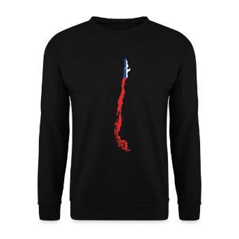 République du Chili carte Amérique du Sud drapeau chilien - Sweat-shirt Unisexe - noir - Devant - Alina (178cm) & Michal (187cm)