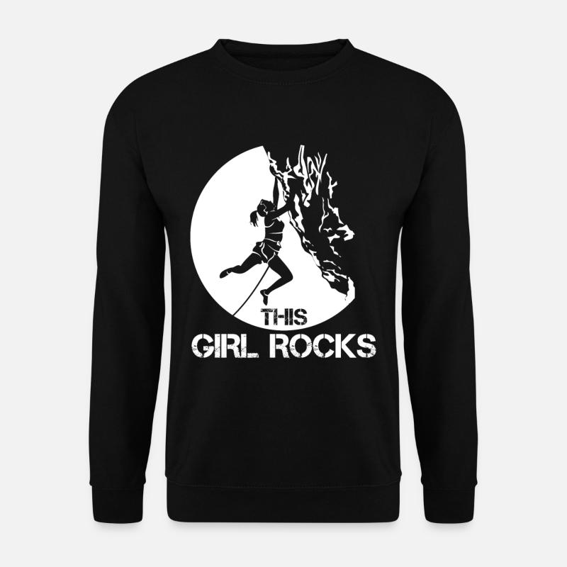 Mädchen klettert Karabiner Klettern Bouldern - Unisex Pullover - Schwarz