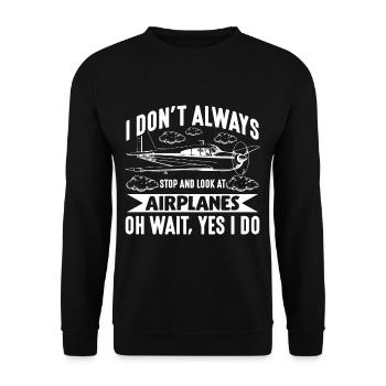 Pilote d'avion drôle aviateur aviation - Sweat-shirt Unisexe - noir - Devant - Alina (178cm) & Michal (187cm)