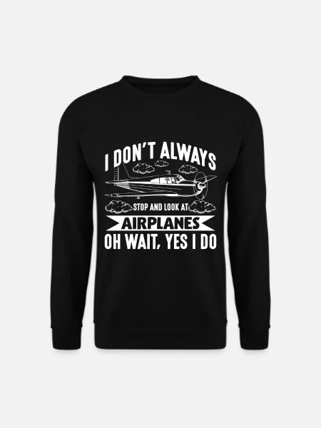 Lustiges Flugzeug Pilot Flieger Luftfahrt - Unisex Pullover - Schwarz