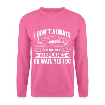 Lustiges Flugzeug Pilot Flieger Luftfahrt - Unisex Pullover - Pink - Vorne
