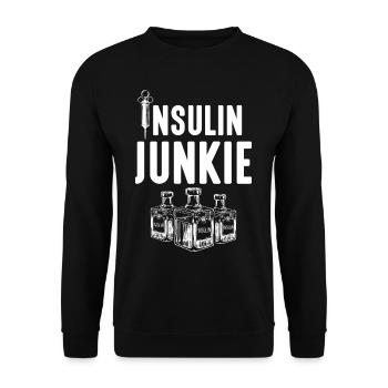 Insulin junkie T1D diabète diabétique de type 1 - Sweat-shirt Unisexe - noir - Devant - Alina (178cm) & Michal (187cm)