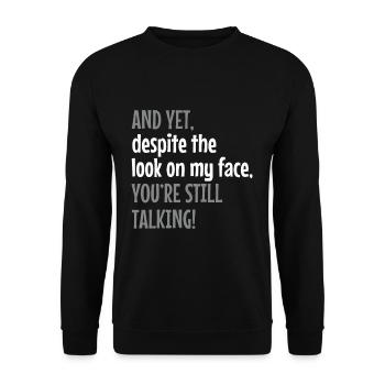Funny Sarcasm offensive saying coworker - Unisex Pullover - Schwarz - Vorne - Alina (178cm) & Michal (187cm)