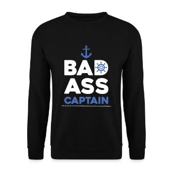 Captain Bad Ass Husband Boyfriend Sailor Boat Love - Sweat-shirt Unisexe - noir - Devant - Alina (178cm) & Michal (187cm)