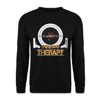Schießstand für Waffen Scharfschütze Zielscheibe - Unisex Pullover - Schwarz - Vorne - Alina (178cm) & Michal (187cm)