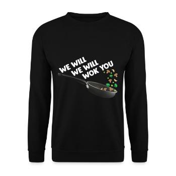 Drôle cuisine asiatique cuisine alimentaire wok cuisinier - Sweat-shirt Unisexe - noir - Devant - Alina (178cm) & Michal (187cm)