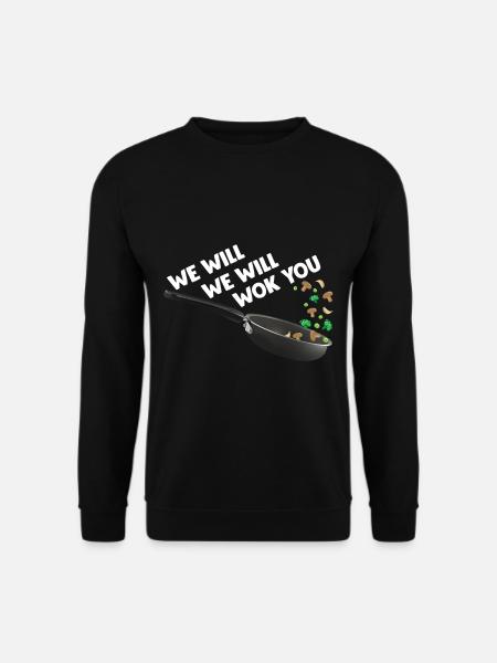 Lustig Kochen Asiatische Küche Essen Wok Koch - Unisex Pullover - Schwarz