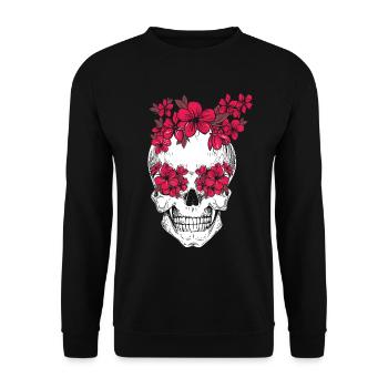 Mexikanisch Totenkopf Blume Florist Cinco de Mayo - Unisex Pullover - Schwarz - Vorne - Alina (178cm) & Michal (187cm)