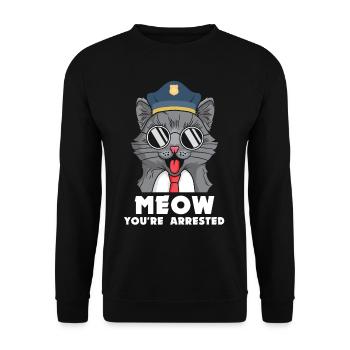 Meow arrested cat police kitten cop - Unisex Sweatshirt - black - Front - Alina (178cm) & Michal (187cm)