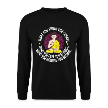 Spiritual Buddha Yoga Buddhism attraction - Unisex Sweatshirt - black - Front - Alina (178cm) & Michal (187cm)
