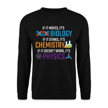 Lustige Wissenschaft Biologie Chemie Physik Lehrer - Unisex Pullover - Schwarz - Vorne - Alina (178cm) & Michal (187cm)