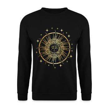 Spiritual Stars Astrology Art Ancient Sun M - Unisex Sweatshirt - black - Front - Alina (178cm) & Michal (187cm)