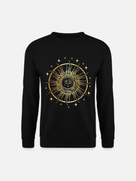 Spirituelle Sterne Astrologie Kunst Antike Sonne M - Unisex Pullover - Schwarz