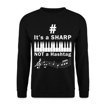 Sharp Hashtag piano musician keyboard - Unisex Sweatshirt - black - Front - Alina (178cm) & Michal (187cm)