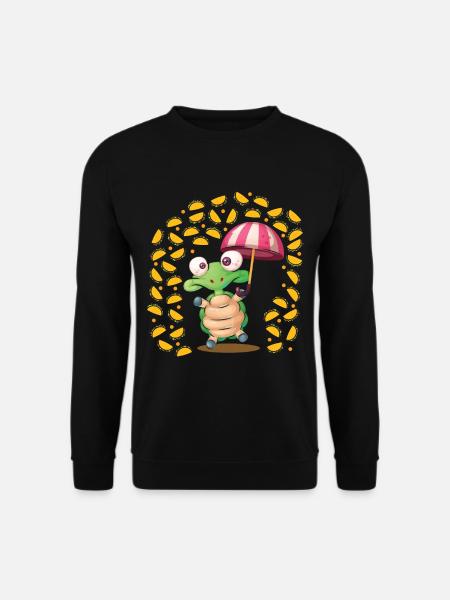 Está lloviendo tacos tortuga comida mexicana - Sudadera unisex - negro