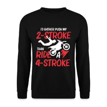 2 stroke MX Motocross Dirtbike Supercross - Unisex Sweatshirt - black - Front - Alina (178cm) & Michal (187cm)