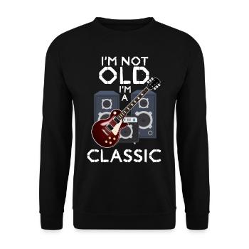 Old school classical guitar musician guitarist - Unisex Sweatshirt - black - Front - Alina (178cm) & Michal (187cm)