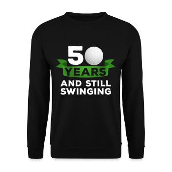 50 years of golfers 50th birthday of golf golfers - Unisex Sweatshirt - black - Front - Alina (178cm) & Michal (187cm)