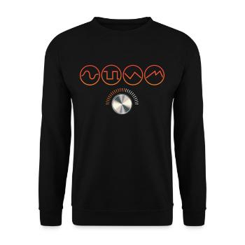 Volume control synthesizer Analog synthesizer - Unisex Sweatshirt - black - Front - Alina (178cm) & Michal (187cm)