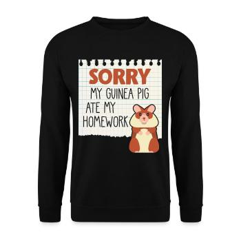 Guinea pigs homework Lazy students - Unisex Sweatshirt - black - Front - Alina (178cm) & Michal (187cm)