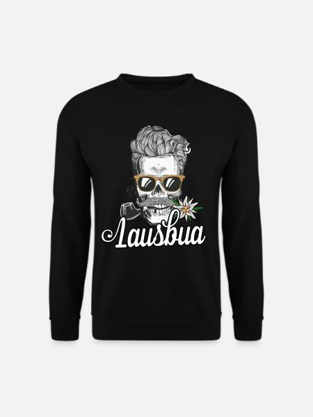 Lausbua Totenkopf Bayrischer Tiroler Steirer Bua - Unisex Pullover - Schwarz