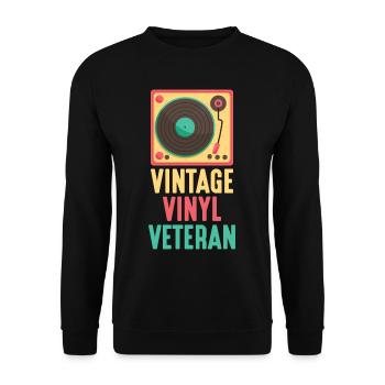 Platine vinyle rétro vinyle techno dj - Sweat-shirt Unisexe - noir - Devant - Alina (178cm) & Michal (187cm)