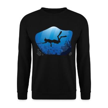 Apnea Graphic Apnea Diver Apnea Diving Ocean - Unisex Sweatshirt - black - Front - Alina (178cm) & Michal (187cm)