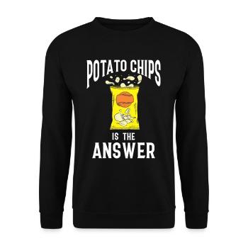 Chips de pommes de terre Snack Fast Food Pommes de terre - Sweat-shirt Unisexe - noir - Devant - Alina (178cm) & Michal (187cm)