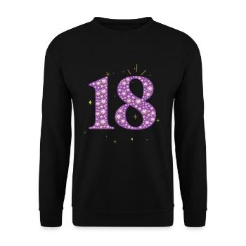 18e anniversaire fille de dix-huit ans - Sweat-shirt Unisexe - noir - Devant - Alina (178cm) & Michal (187cm)