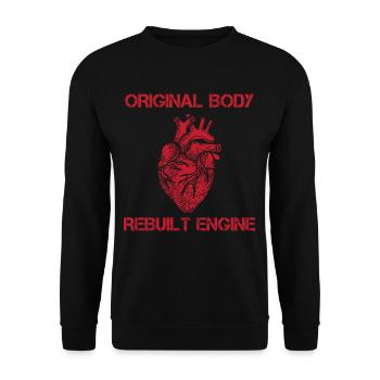 Herztransplantation Neuer Motor Bypass OP - Unisex Pullover - Schwarz - Vorne - Alina (178cm) & Michal (187cm)