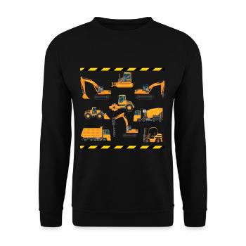 Chauffeur de pelle construction pelle garçon pépinière - Sweat-shirt Unisexe - noir - Devant - Alina (178cm) & Michal (187cm)