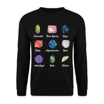 Gemstone jewelry geologist crystal collector - Unisex Sweatshirt - black - Front - Alina (178cm) & Michal (187cm)