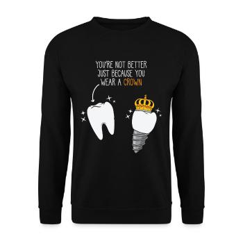Couronne dentaire dentisterie médecin dentiste hygiéniste - Sweat-shirt Unisexe - noir - Devant - Alina (178cm) & Michal (187cm)