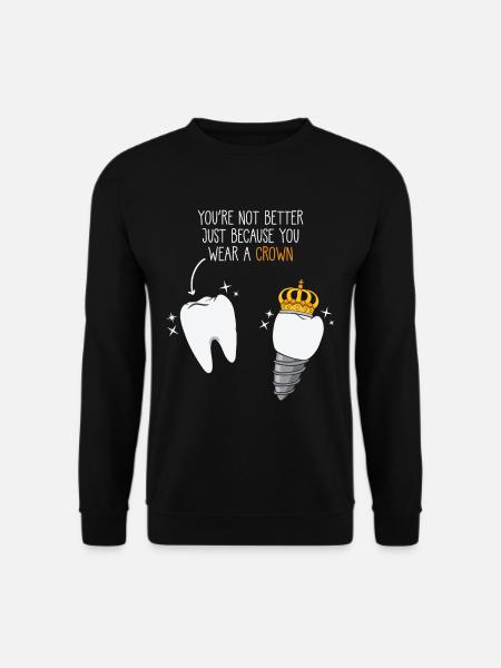 Zahnkrone Zahnmedizin Arzt Zahnarzt Hygieniker - Unisex Pullover - Schwarz