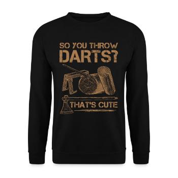 Menuisier Humour Bûcheron Hache Lancer - Sweat-shirt Unisexe - noir - Devant - Alina (178cm) & Michal (187cm)