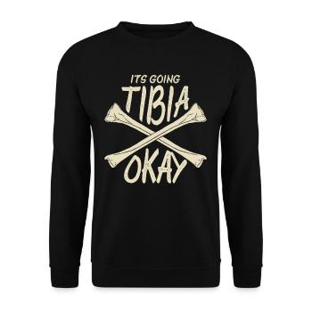 Physiotherapy Get well soon broken bones - Unisex Sweatshirt - black - Front - Alina (178cm) & Michal (187cm)