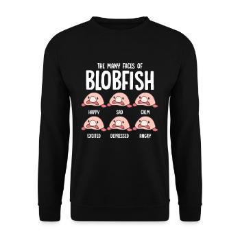 Psychrolute Ugly Fish Face Blobfish Fisc - Unisex Sweatshirt - black - Front - Alina (178cm) & Michal (187cm)
