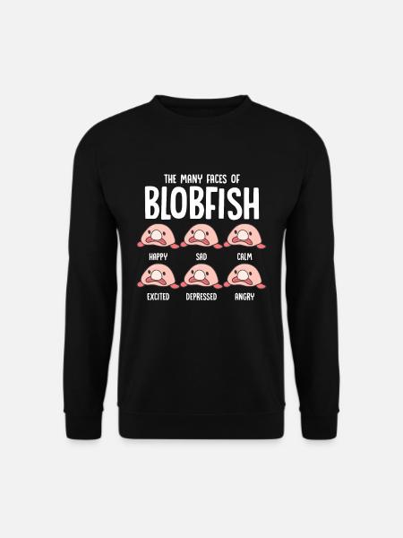 Psychrolutes Hässliches Fischgesicht Blobfish Fisc - Unisex Pullover - Schwarz