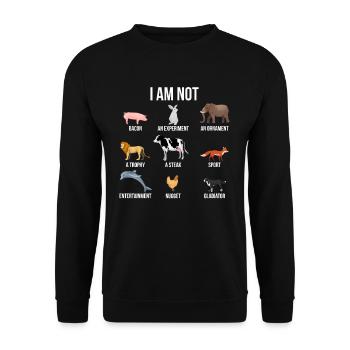 Vegan animal rescue veggie animal rights animal love - Unisex Sweatshirt - black - Front - Alina (178cm) & Michal (187cm)