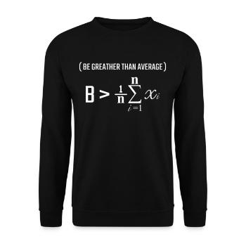 Mathematische Formel Durchschnitt Mathe lustig - Unisex Pullover - Schwarz - Vorne - Alina (178cm) & Michal (187cm)