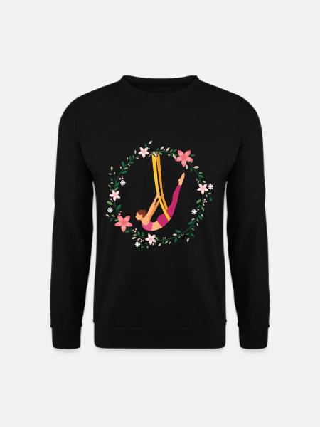 Antenne Yoga Blume Akrobatik Sport Luftakrobatin - Unisex Pullover - Schwarz