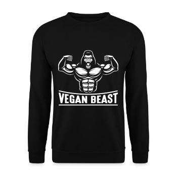 Vegan Beast Gorilla Veganism Sport Gym - Sweat-shirt Unisexe - noir - Devant - Alina (178cm) & Michal (187cm)